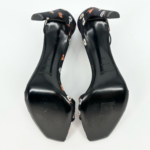 SAINT LAURENT Bea Ankle Strap Sandals Heels Polka Dot Floral Mixed - Picture 11 of 12
